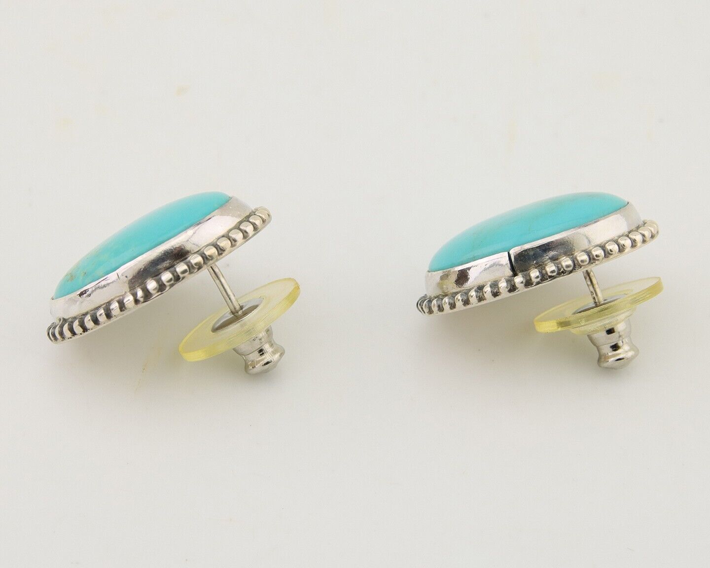 Navajo Dangle Earrings 925 Silver Blue Turquoise Signed Melissa Yazzie C.80's