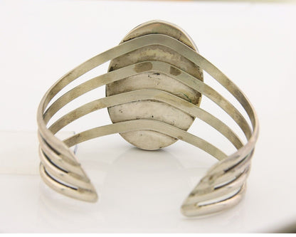 Navajo Bracelet 925 Silver Natural Onyx Cuff Native American Artist C.80's