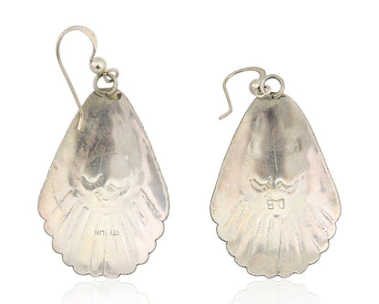 Navajo Earrings 925 Silver Turquoise Artist Signed Dean Brown C.80's