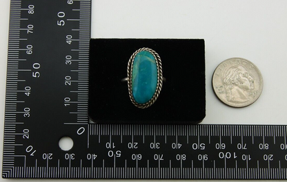 Navajo Handmade Ring .925 Silver Turquoise Artist Signed Henrietta Yesele C.80's