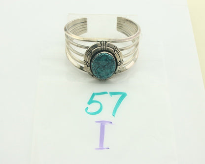 Navajo Bracelet 925 Silver Turquoise Cuff Artist Signed Miamama C.80's