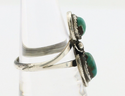 Navajo Ring 925 Silver Natural AAA Blue Turquoise Artist Signed Tom Willeto C80s
