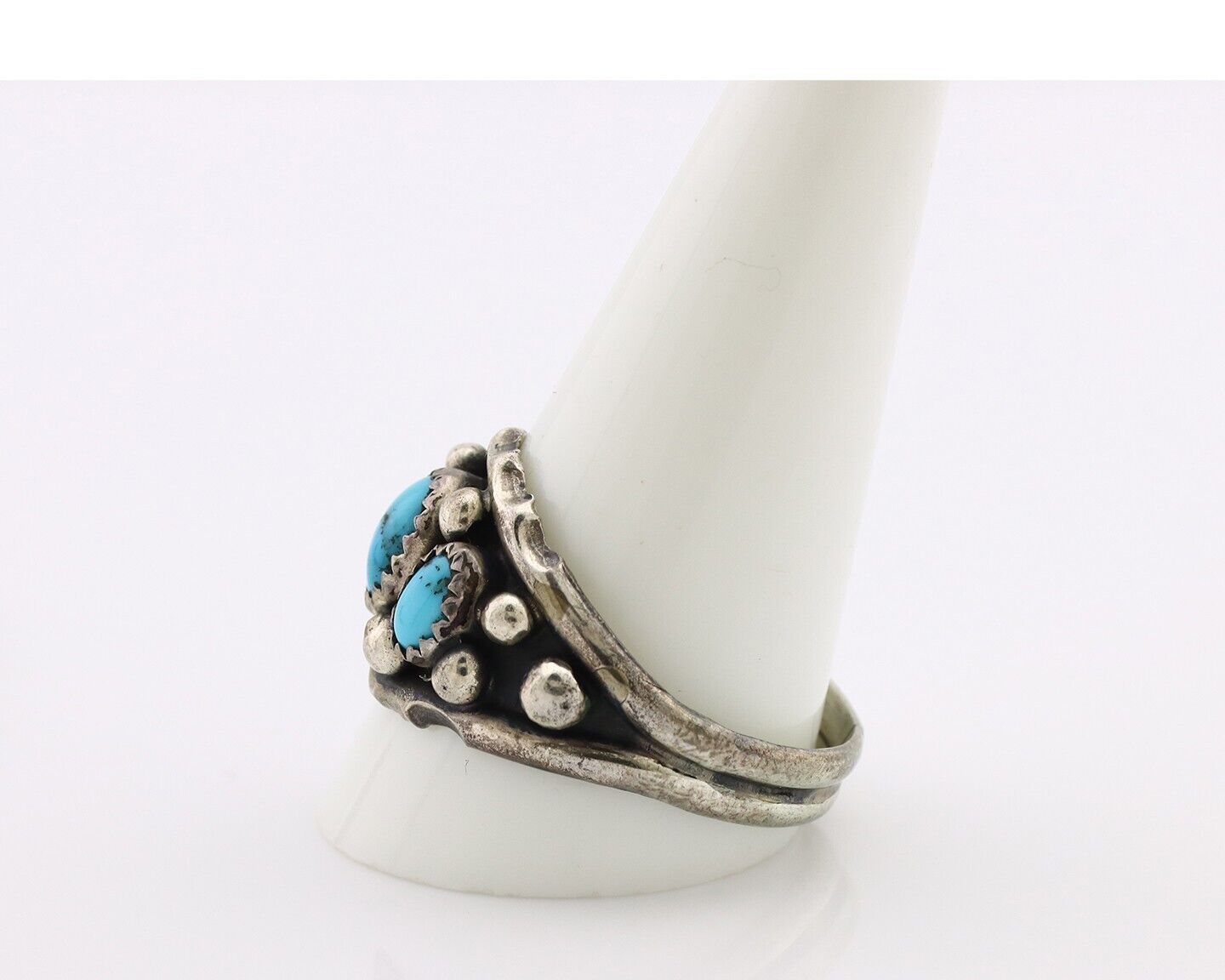 Navajo Ring 925 Silver Turquoise Artist Signed E SkyStone Creations C.80's