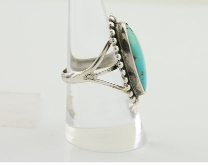 Navajo Shield Ring 925 Silver Arizona Turquoise Native Artist C.80's