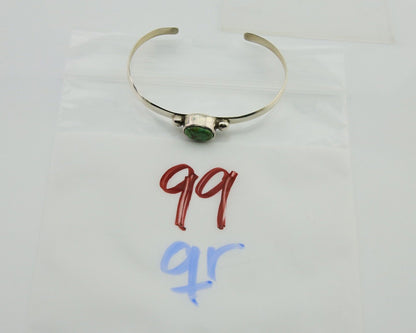 Navajo Cuff Bracelet Spiderweb Turquoise 925 Silver Native American Artist C.80s