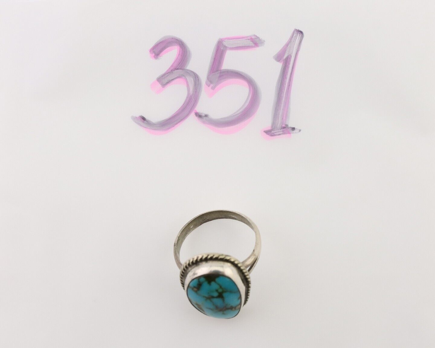 Navajo Handmade Ring 925 Silver Turquoise Native American Artist C.80's