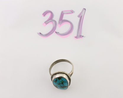 Navajo Handmade Ring 925 Silver Turquoise Native American Artist C.80's