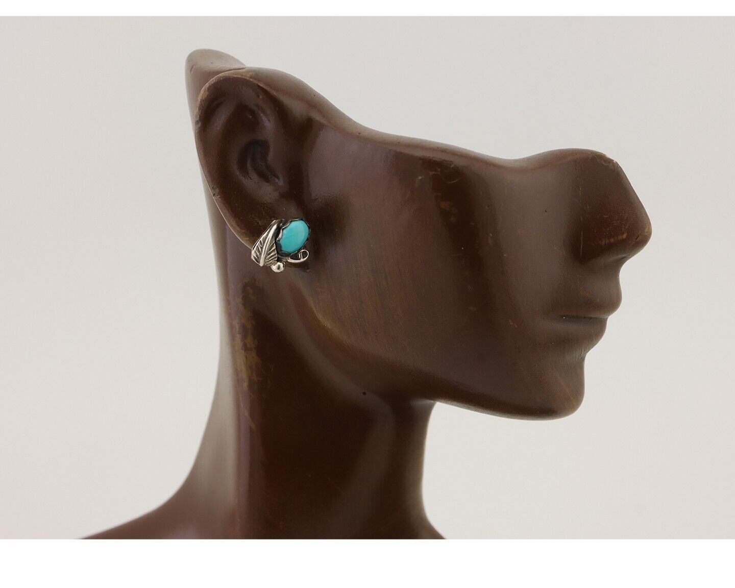 Navajo Handmade Earrings 925 Silver Natural Turquoise Native Artist C.80's