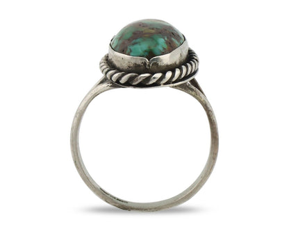 Navajo Ring .925 Silver Natural Kingman Turquoise Native American Artist C.80's
