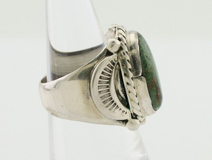 Navajo Ring 925 Silver Kingman Turquoise Signed M Montoya C.80's