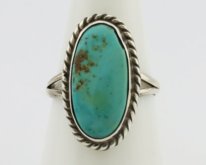 Navajo Ring 925 Silver Kingman Turquoise Artist Signed M Montoya C.80's