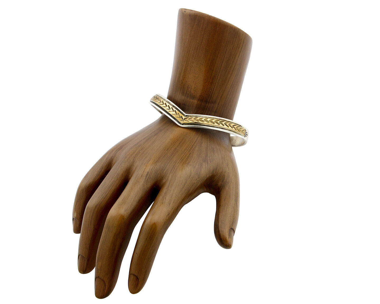 Navajo Bracelet .925 SOLID Silver & 12K Gold Plated Signed Artist RL C.80's