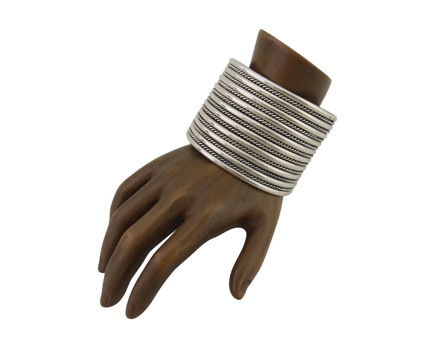 Navajo Wide Cuff 925 SOLID Silver Bracelet Artist TAHE C.80's