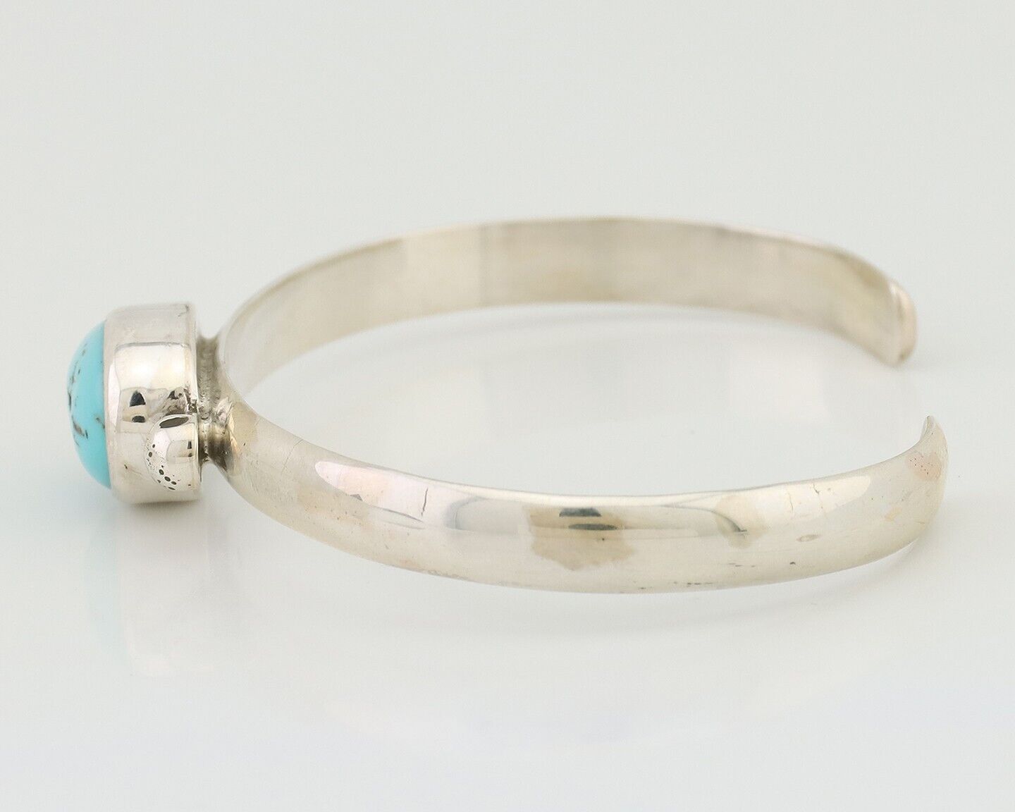 Navajo Cuff Bracelet 925 Silver Natural Blue Turquoise Native American C.80's