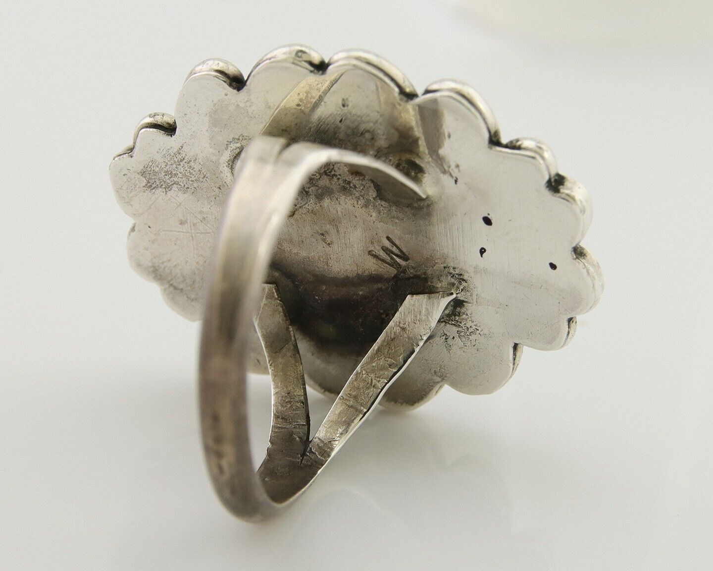 Navajo Ring 925 Silver Blue Turquoise Native Artist Siged W C.80's