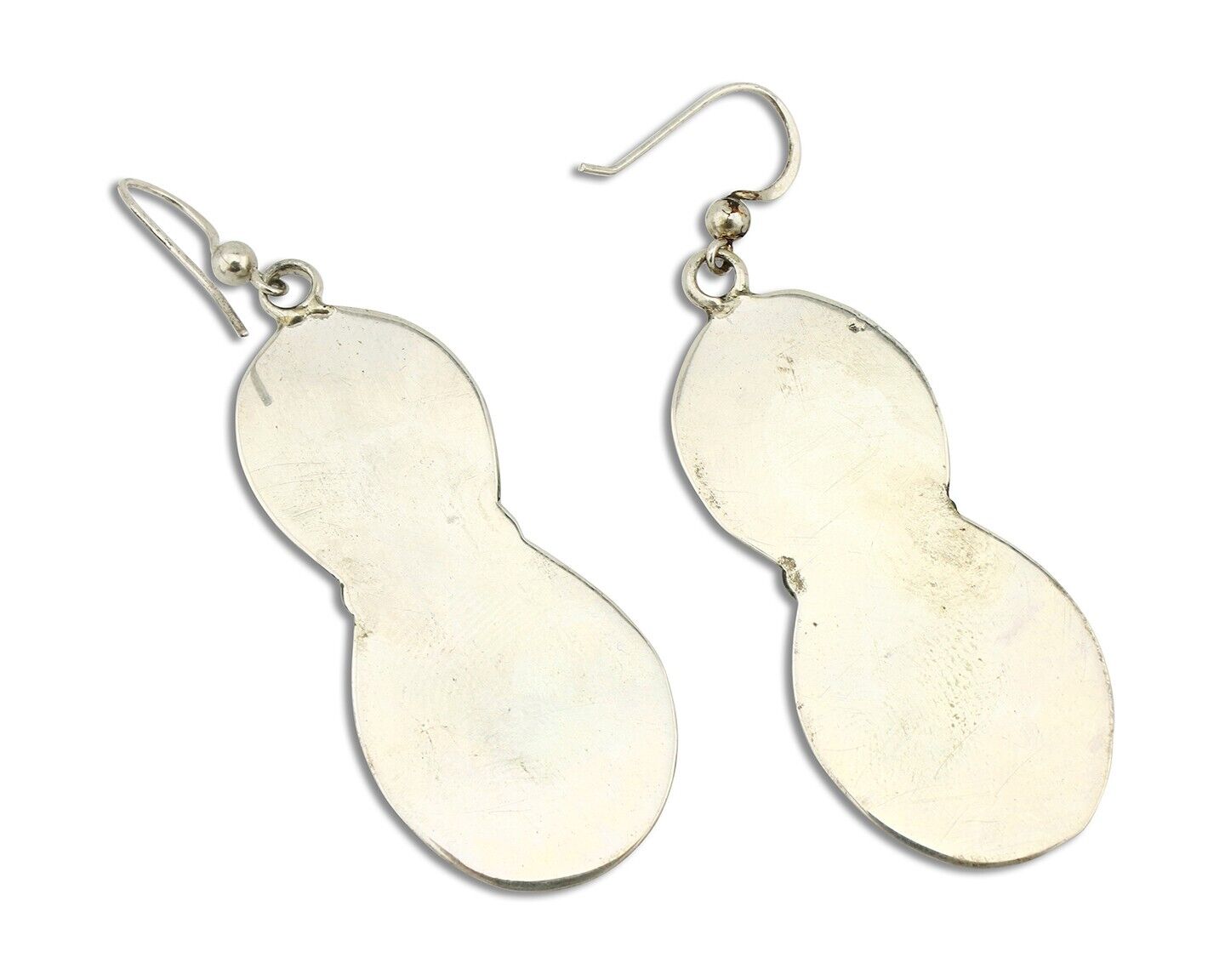 Navajo Handmade Earrings 925 Silver Pink Mussel Native American Artist C.80's