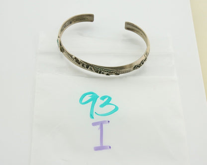 Navajo Bracelet 925 Silver Inlaid Turquoise Coral Native American Artist C.80's