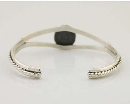 Navajo Bracelet 925 Silver Blue Turquoise Artist Signed Gecko C.80's