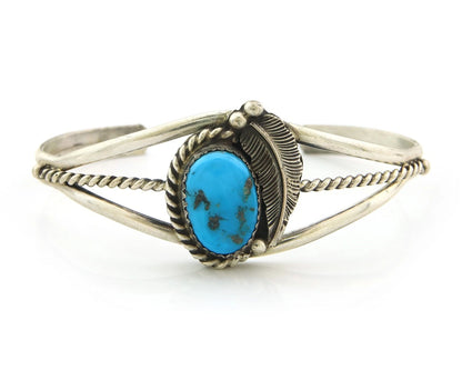 Navajo Cuff Bracelet Sterling Silver Natural Turquoise Native Vintage