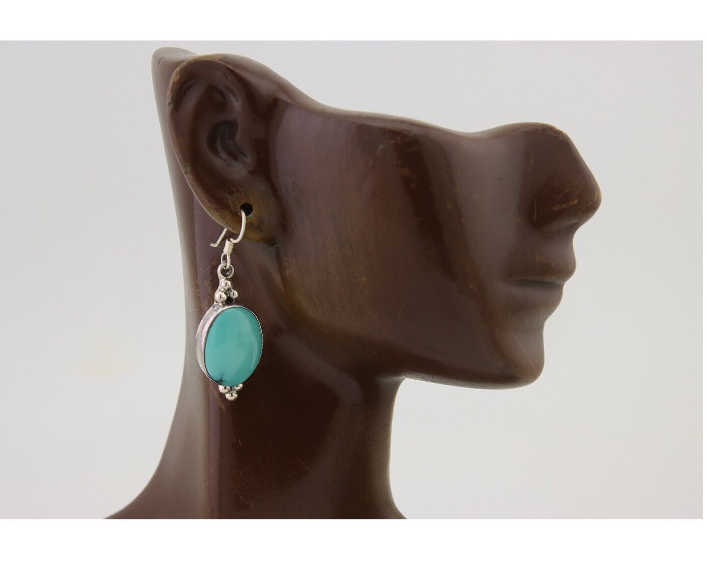 Navajo Dangle Earrings 925 Natural Turquoise Native Inca Mfg C.80's