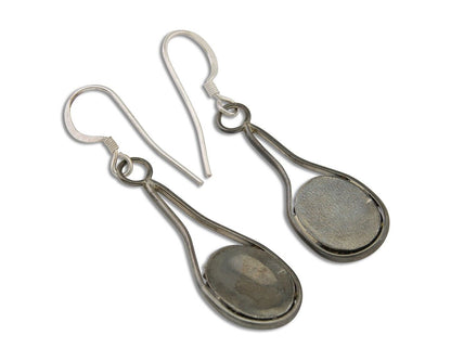 Navajo Dangle Earrings 925 Silver Natural Turquoise Native American Artist C.80s