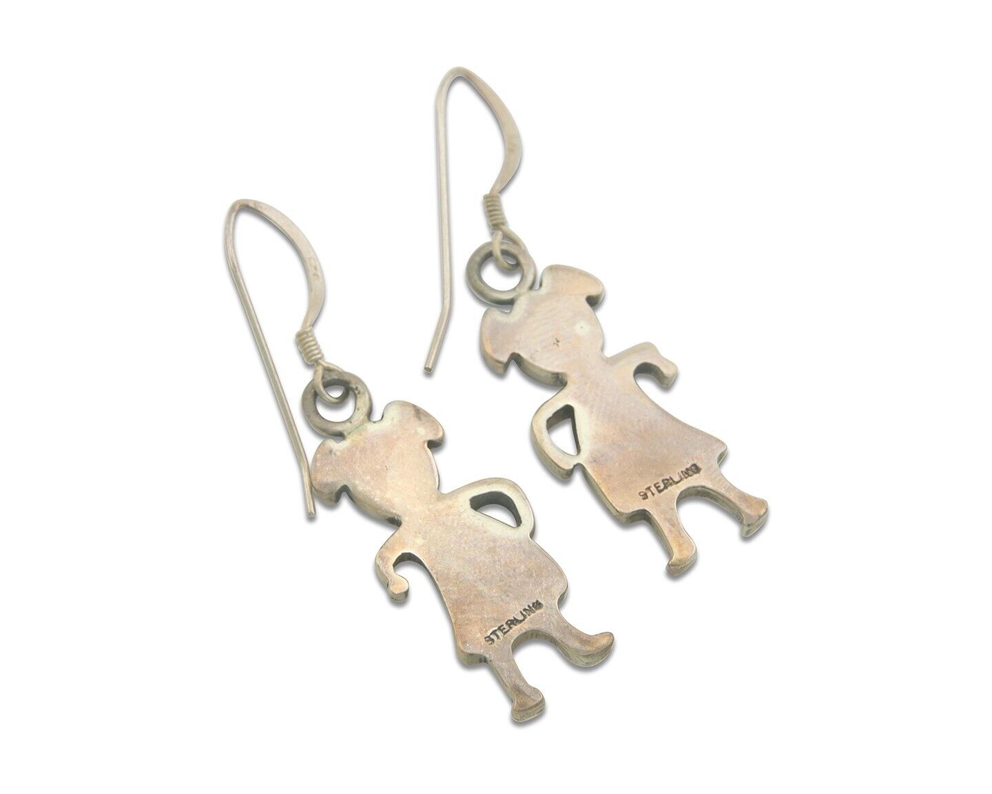 Navajo Earrings 925 Silver Natural Turquoise Oyster Native American Artist C80s