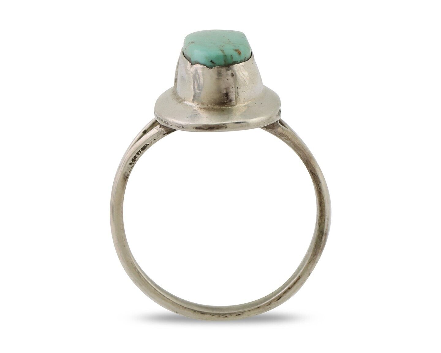 Navajo Handmade Ring 925 Silver Blue Turquoise Artist Signed Kachina C.80's