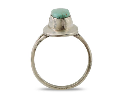 Navajo Handmade Ring 925 Silver Blue Turquoise Artist Signed Kachina C.80's
