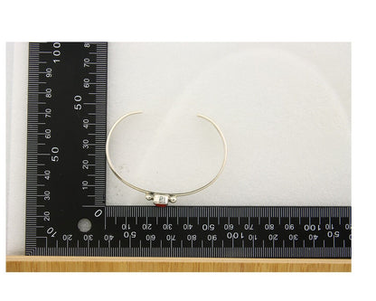 Navajo Bracelet .925 Silver Natural Red Coral Cuff Native American Artist C.80's