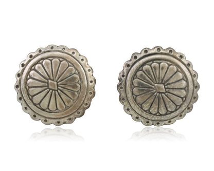 Navajo Small Shield Earrings 925 Silver Native American Artist C.80's