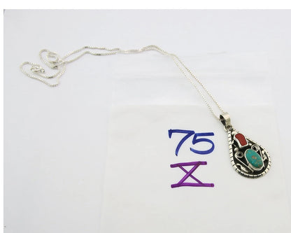 Navajo Necklace Sterling Authentic Gemstone Traditional Signed Teepee