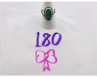 Navajo Ring .925 Silver Natural Kingman Turquoise Native American Signed C.80's