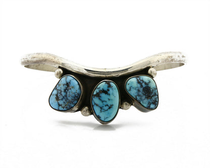 Navajo Natural Blue Turquoise .925 SOLID Silver Cuff Bracelet