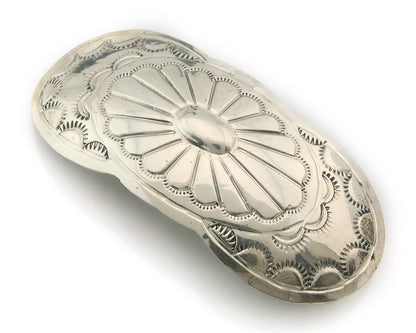 Vintage Navajo Barrette 925 Sterling Silver Hand Stamped Authentic Native Artist