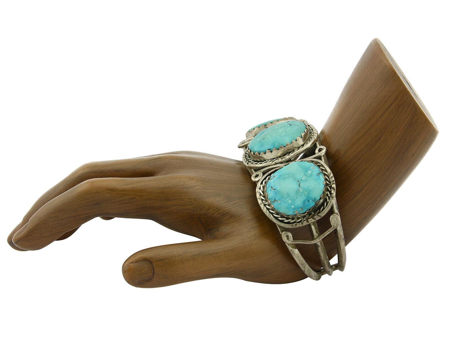 Navajo Bracelet .925 Silver Southwest Turquoise Cuff Artist Native C.80's