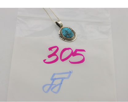 Navajo Necklace 925 Silver Blue Turquoise Artist Signed Anna Begay C.80s
