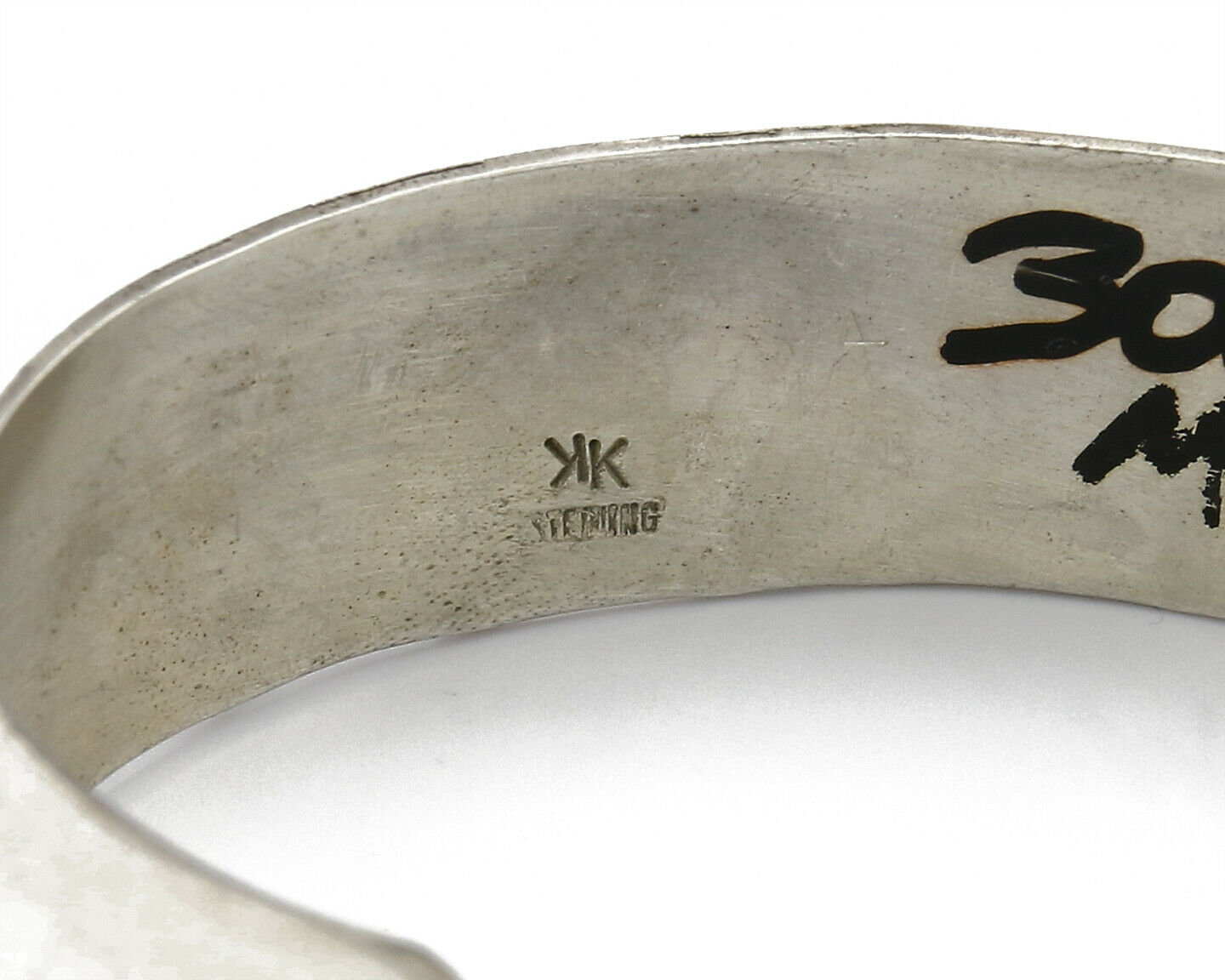 Navajo Artist Signed Jacob Kahe .925 Silver 12k Gold Plate Pictograph Cuff