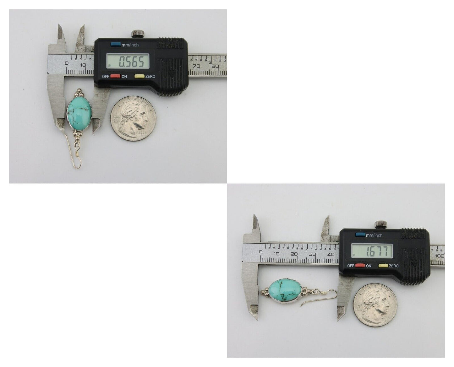 Navajo Dangle Earrings 925 Natural Turquoise Native Inca Mfg C.80's