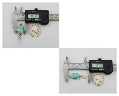 Navajo Dangle Earrings 925 Natural Turquoise Native Inca Mfg C.80's