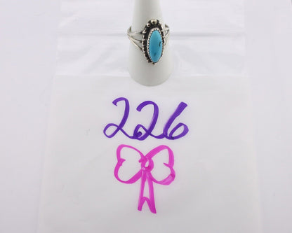 Navajo Ring .925 Silver Sleeping Beauty Turquoise Signed SkyStone Creations C80s