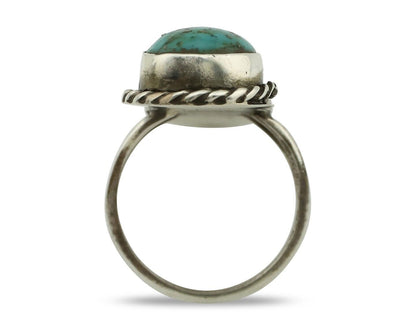 Navajo 3 Stone Ring 925 Silver Natural Kingman Turquoise Native Artist C.80's