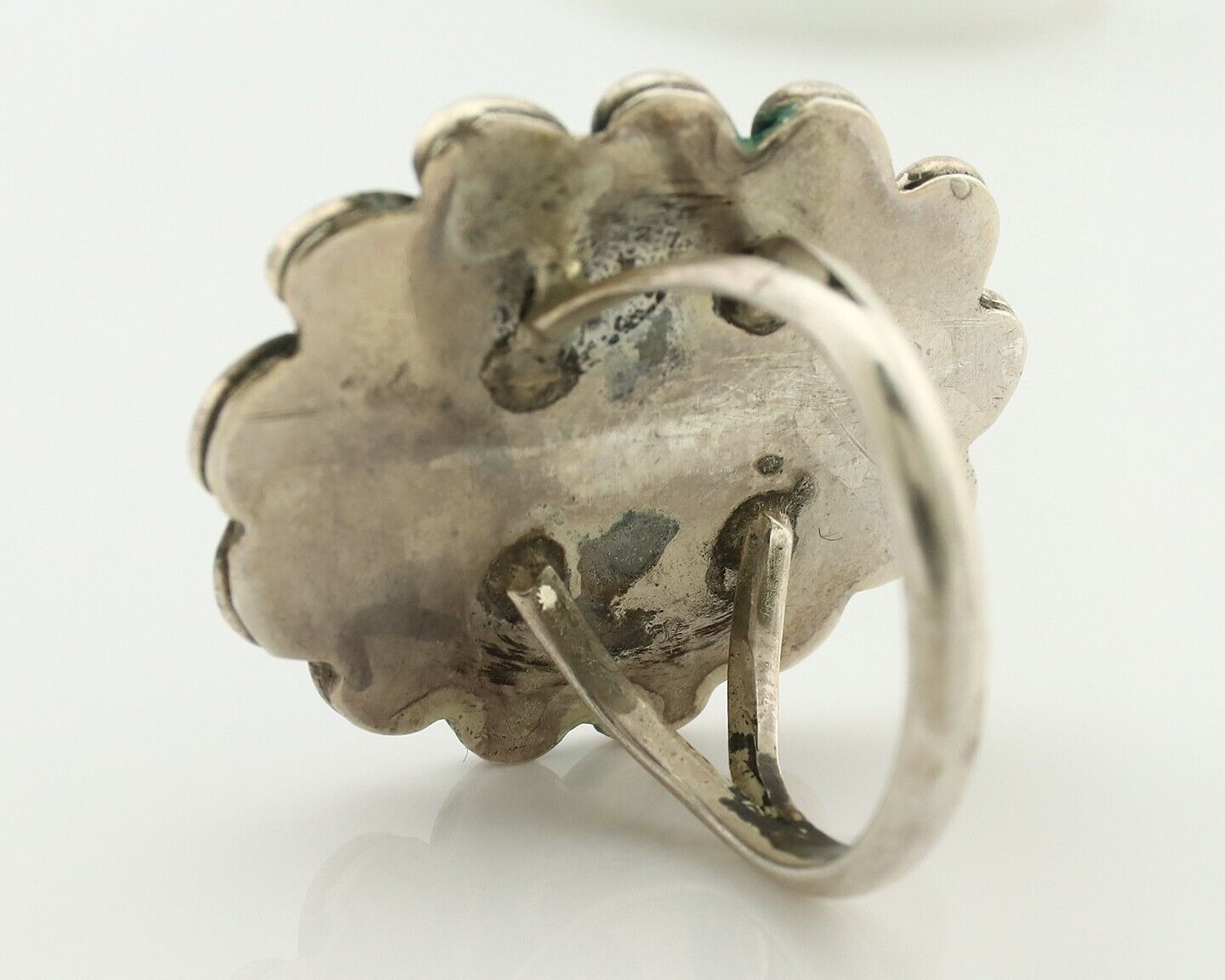 Navajo Ring 925 Silver Natural Blue Turquoise Native American Artist C.80's