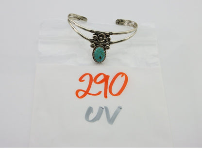 Navajo Cuff Bracelet 925 Silver Turquoise Cuff Native American Artist C.80's