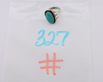 Navajo Hand Stamped Ring 925 Silver Natural Turquoise Native Artist C.80's