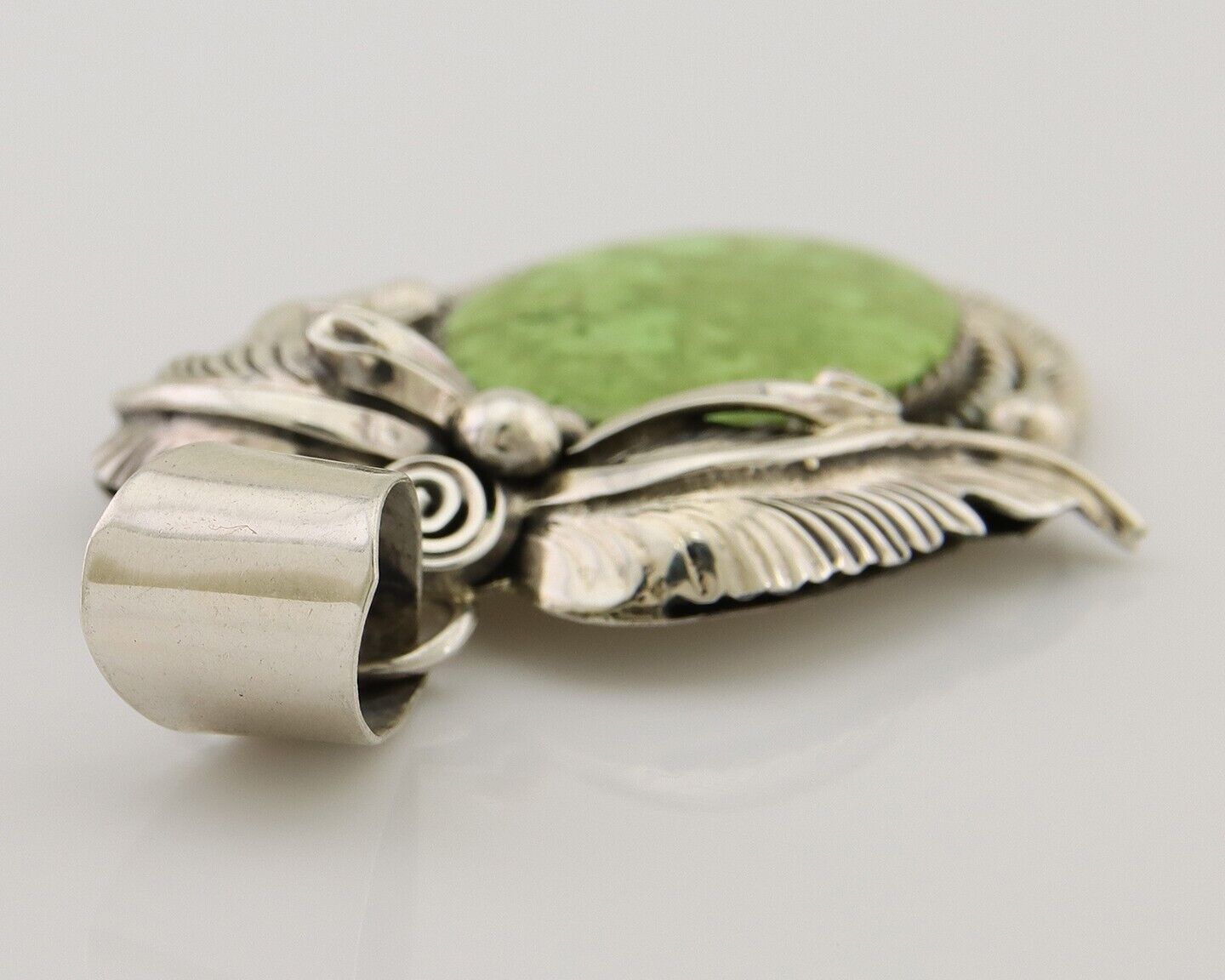 Navajo Pendant 925 Silver Natural Mojave Turquoise Signed E Kee C.80's