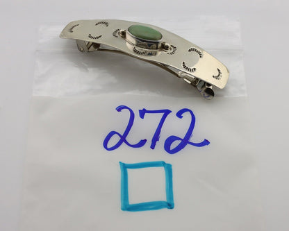 Women's Navajo Hair Clip Barrette Manassas Turquoise 925 Silver Native American