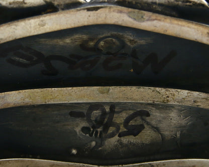 Navajo Bracelet .925 Silver Natural Petrified Wood Native American C.70's