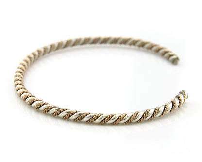 Navajo Twist Cuff Bracelet Sterling Silver Gold Authentic Vintage Native Artist