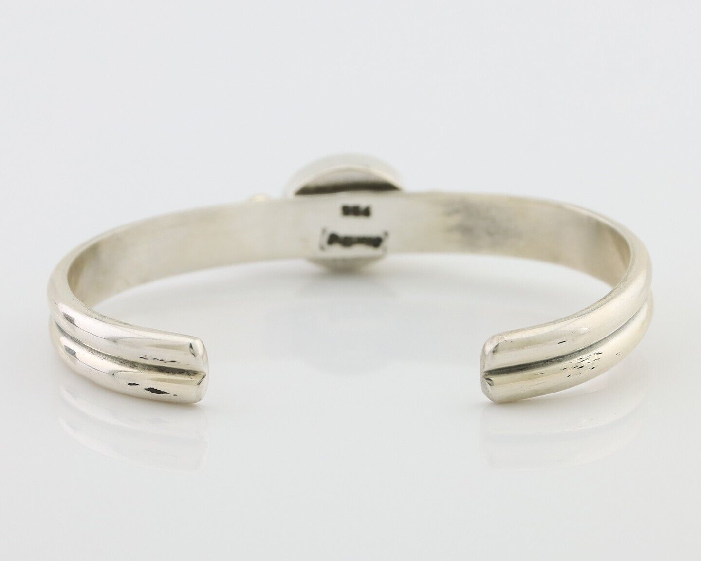 Navajo Cuff Bracelet 925 Silver Natural Blue Turquoise Native American C.80's