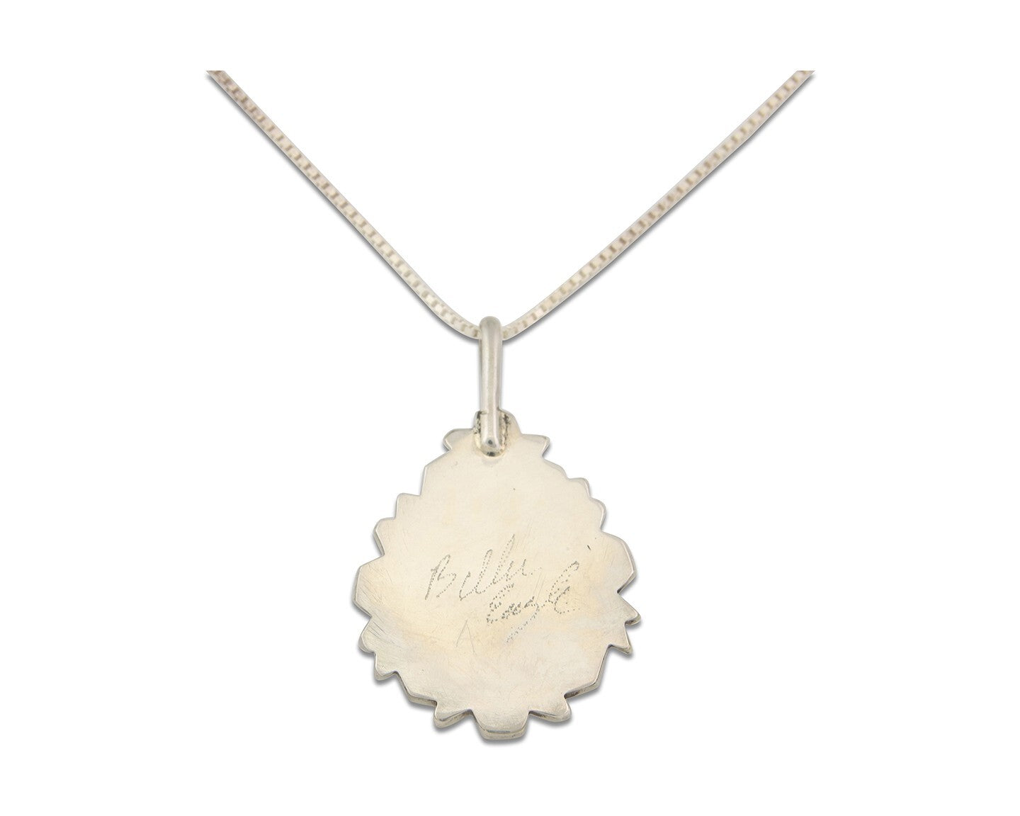 Navajo Sterling Silver Necklace Pink Muscle Authentic Vintage Sign Billie Eagle